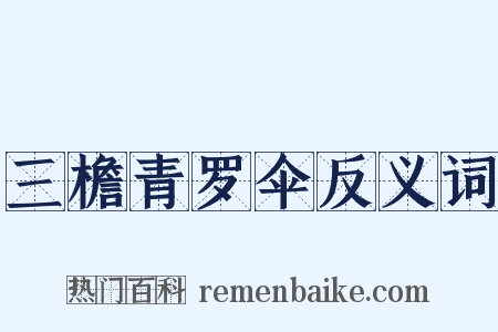 三檐青罗伞反义词是什么意思的图片